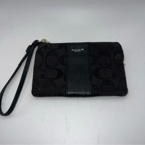 Coach Dark Brown C Monogrammed Wristlet